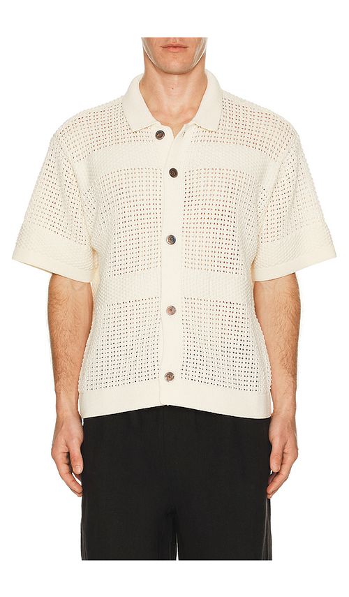 Obey Zach Knitted Shirt in Cream. XL/1X. Also in L
