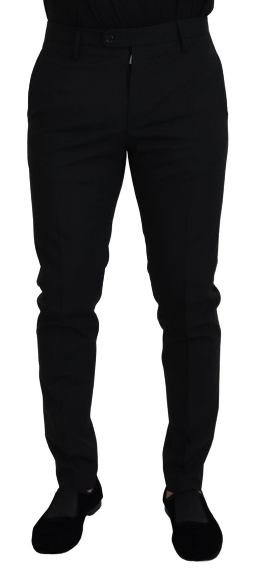 Wool-Blend Formal Trousers — Black