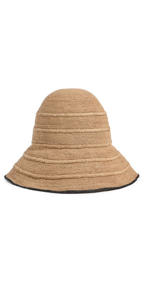 Teagan Raffia Hat Sand/Black