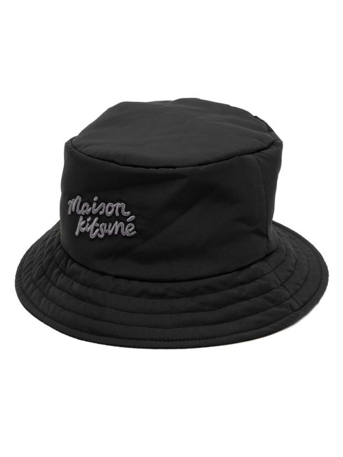 Logo-embroidered bucket hat - Black