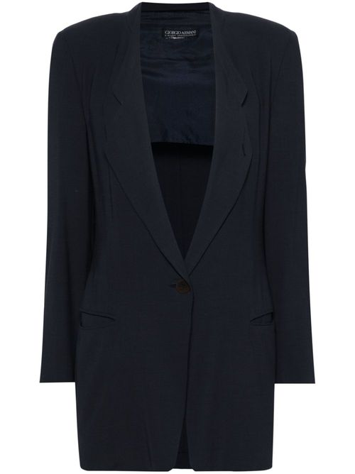 Single-breasted fluid blazer - Blue