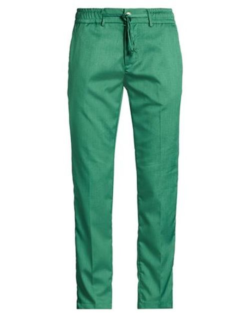 Man Pants Green Size 40 Polyester, Elastane