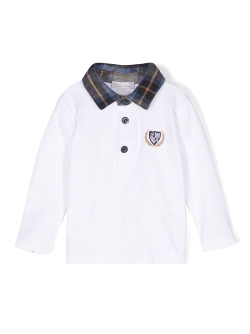 Logo-embroidered cotton polo shirt - White