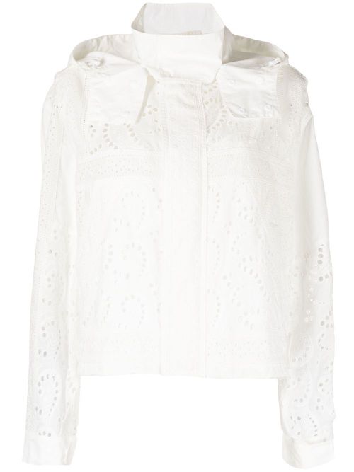Cropped hooded jacket - White