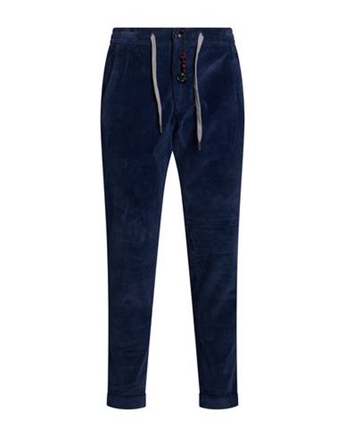 Man Pants Navy Size 40 Cotton, Elastane