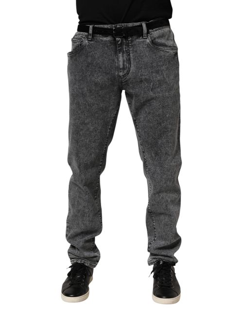 Gray Cotton Denim Jeans — Gray