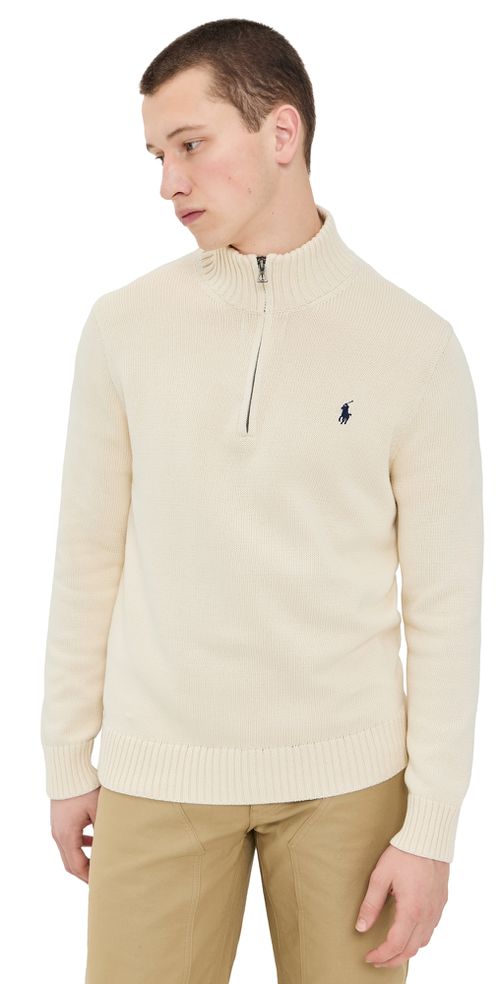 Cotton Half Zip Sweater Andover Cream