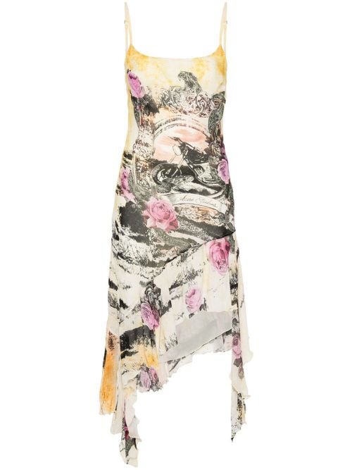 Printed Crepe Mini Dress - Women's - Viscose/Polyester