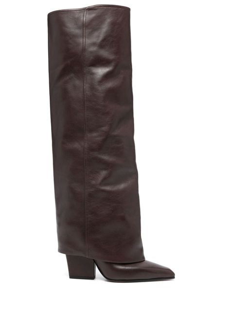 90mm leather boots - Brown