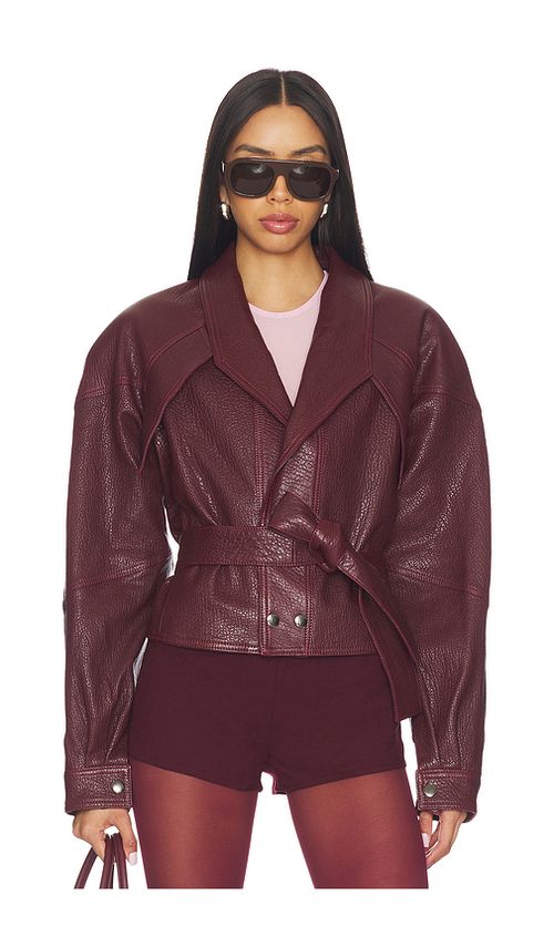 MANOKHI Karo Jacket in Burgundy. L also in M