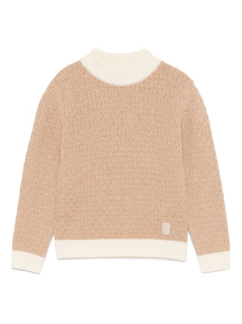 Logo-patch sweater - Brown