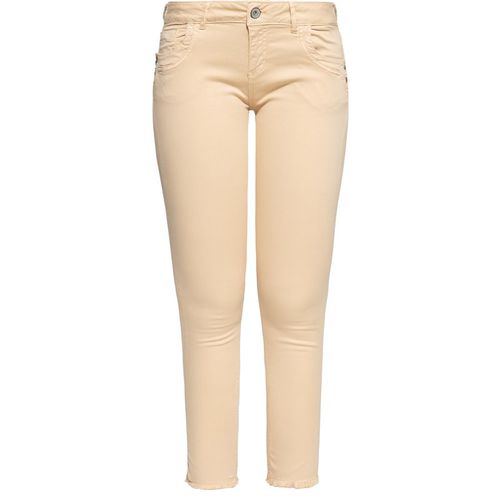Amor, Truth & Trust Damen ATT JEANS Slim Fit Hose mit offenen Kanten Leoni Sand