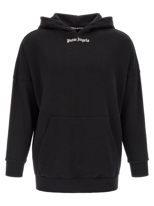 Logo-Embroidered Cotton Hoodie — Black