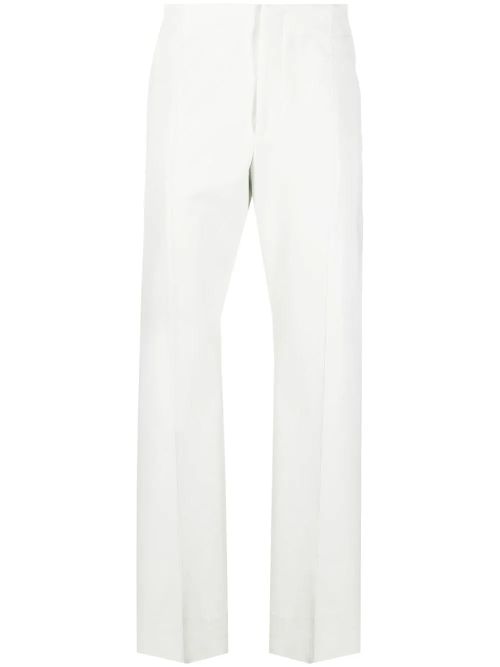 High-Waisted Straight-Leg Trousers — White