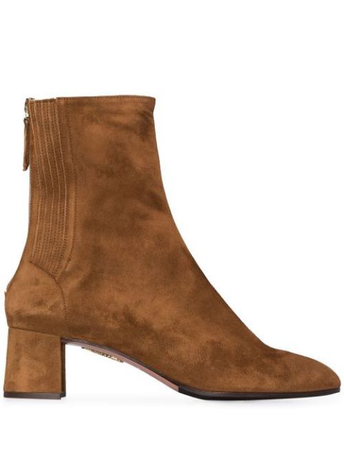 Camel brown Saint Honore 50 suede ankle boots