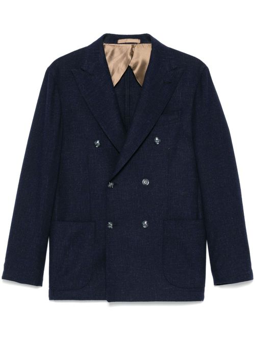 Mélange-effect blazer - 0001 BLUE