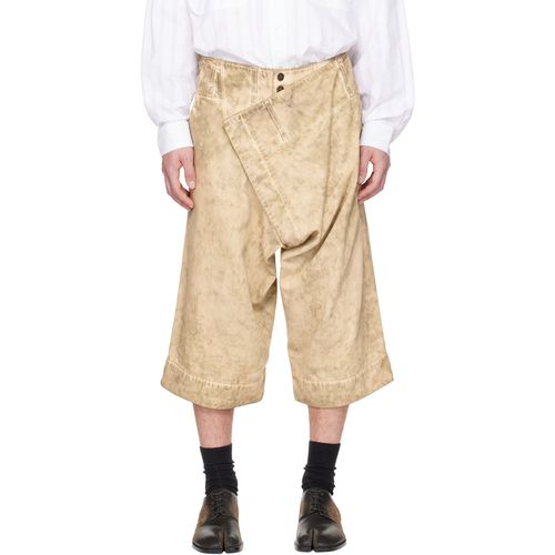 Beige Inferno Denim Shorts