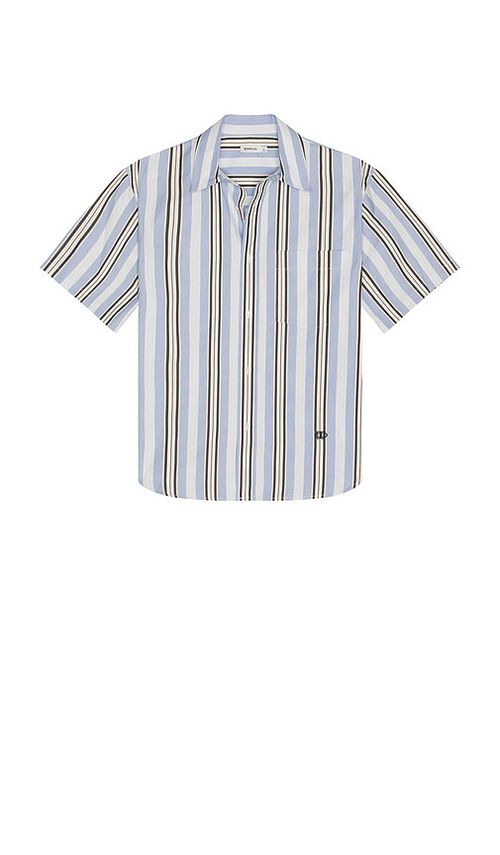 SIMKHAI Deacon Oversized Shirt in Blue Multi Stripe.  XL/1X also in L