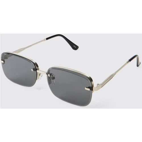 Rectangular Rimless Tinted Sunglasses | Black