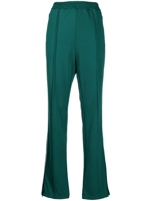 Piped-trim track pants - Green