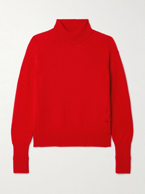 Wool Turtleneck Sweater - Red