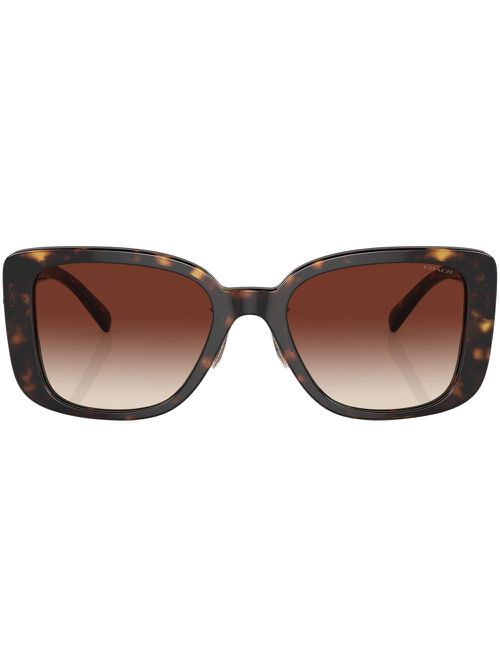 Tortoiseshell-effect square-frame sunglasses - Brown