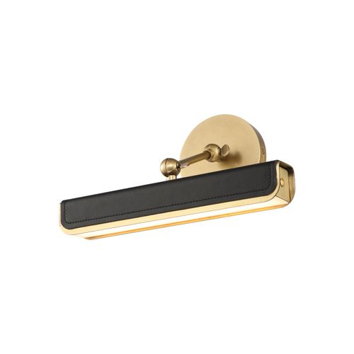 Alora Valise Wall Sconce in Vintage Brass And Tuxedo Leather - PL307912VBT