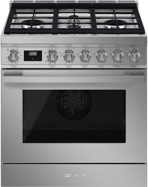 Smeg Portofino 30" Dual Fuel Natural Gas Range CPF30UGMX