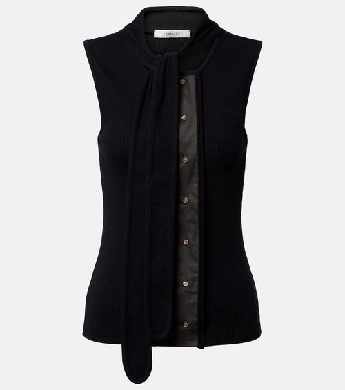 Asymmetric cotton and linen top