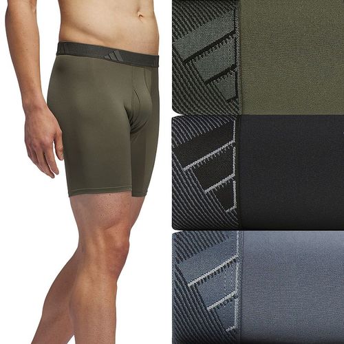 Men's adidas 3-pack Microfiber 5" Boxer Briefs, ize: mall, Olive trata Green