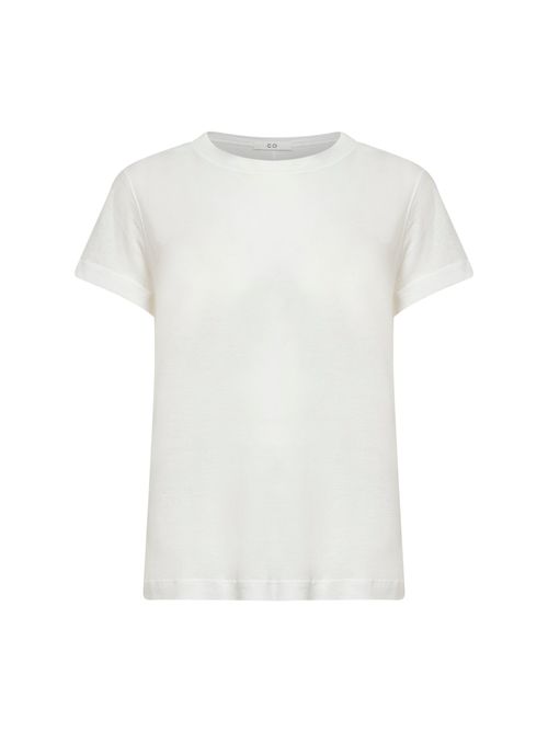 Ribbed Cotton Jersey T-Shirt — White