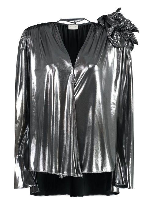 V-neck blouse - Silver