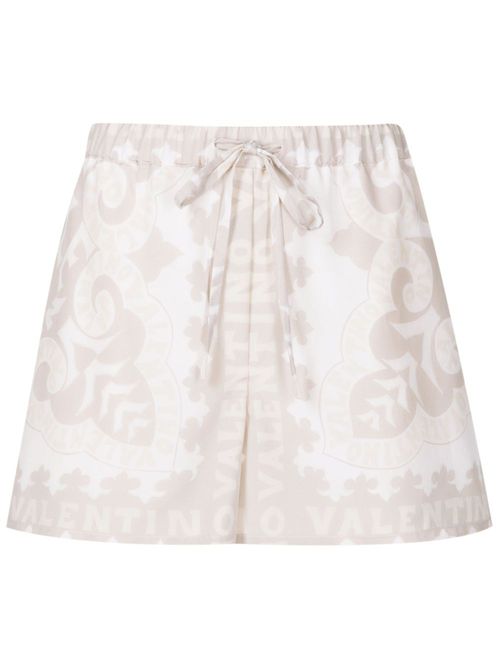 Geometric-print drawstring shorts - Neutrals