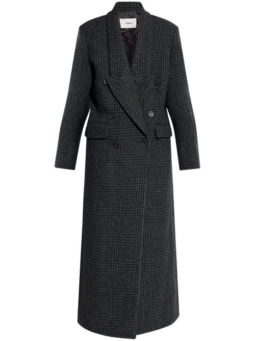 Check-pattern coat - Black