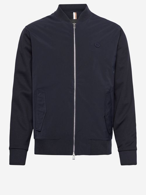 Cotton Zip Sweatshirt — Navy
