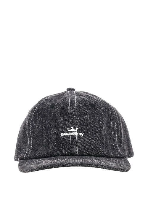 Awake NY logo denim cap - Black