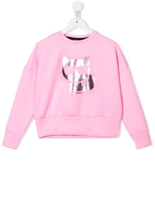 Choupette logo-print sweatshirt - Pink
