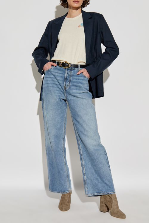 Rag & Bone  Blazer With Open Lapels, Women's, Navy Blue