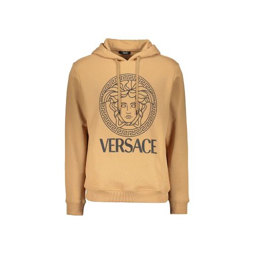 Logo-Embroidered Cotton Hoodie — Beige
