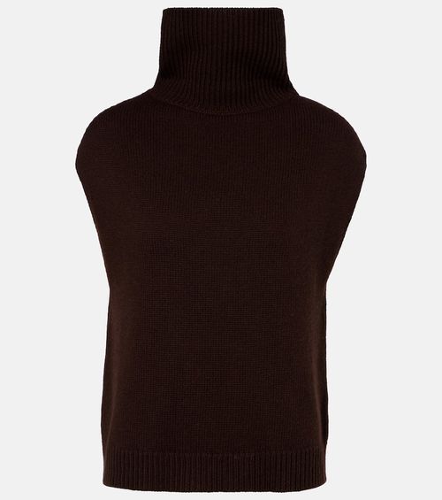 Turtleneck wool and cashmere sweater vest