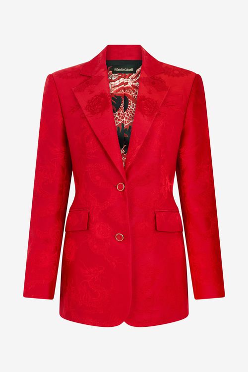 Dark Red Jacket With Dragon Motif