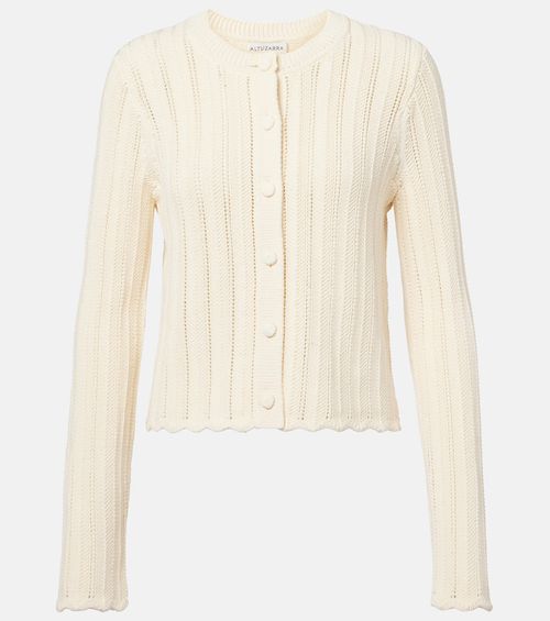 Mariette scalloped pointelle cotton cardigan