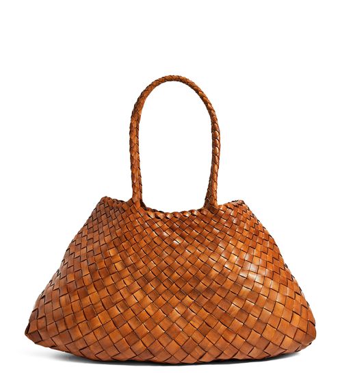 Dragon Diffusion Large Leather Woven Santa Croce Tote Bag