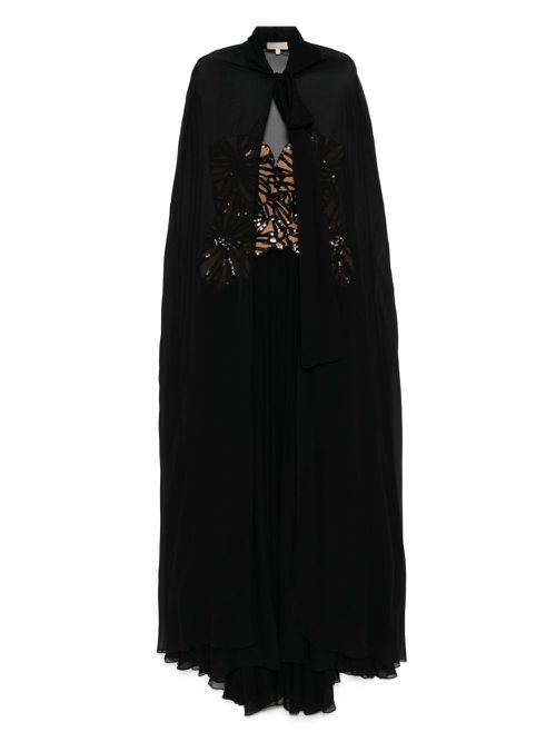 Embroidered-sequin dress - Black