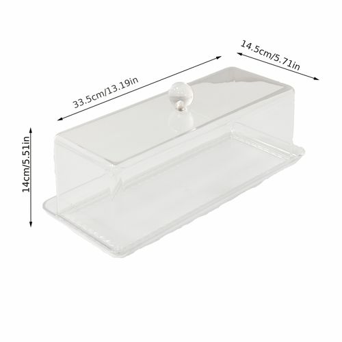 TEMU Reusable Acrylic Cake Stand With Lid - Clear Dome Design, Elegant & Stylish For Cakes, Pastries, And Desserts, Perfect For Partie