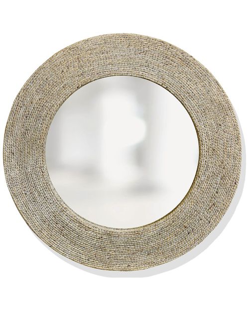 StyleCraft Harper Whitewashed Round Wall Mirror