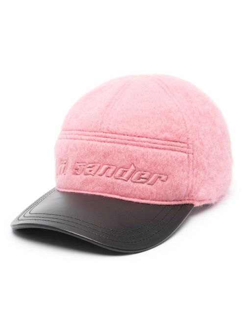Logo-embroidered brushed baseball cap - Pink