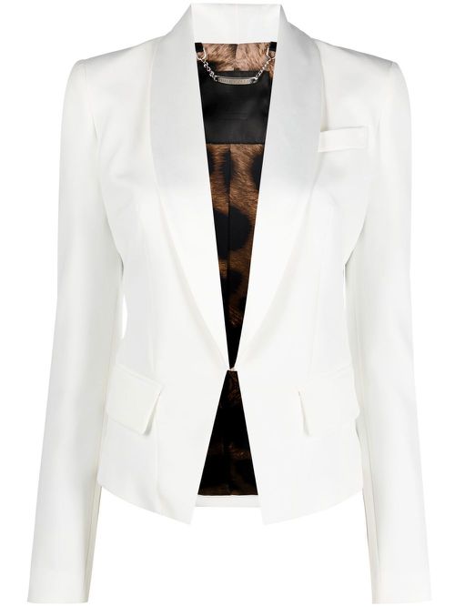 Single-breasted tailored blazer - White