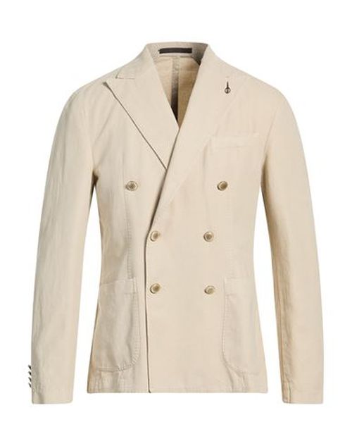 Man Blazer Beige Size 36 Cotton, Linen