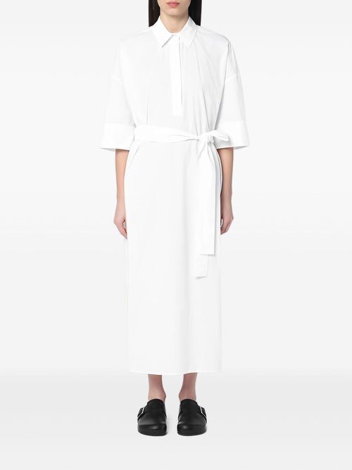 Belted shirt dress - White